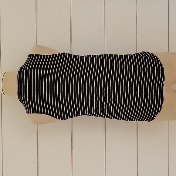 AMERICAN EAGLE OUTFITTERS xxs soft & sexy tank black and white striped lace up - Picture 4 of 6